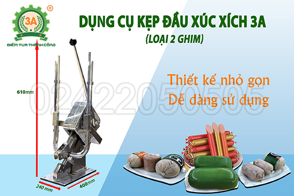 Dụng cụ kẹp đầu xúc xích 3A dập 2 ghim (06)