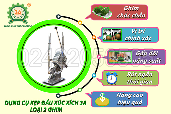 Dụng cụ kẹp đầu xúc xích 3A dập 2 ghim (09)