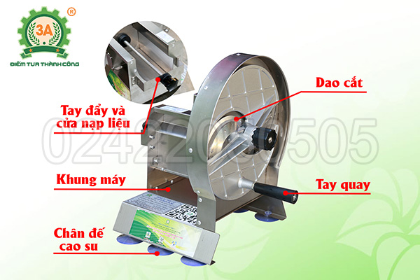 Cấu tạo Dụng cụ thái rau củ quả đa năng 3A (có tay quay)