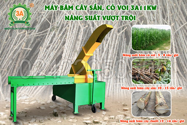Máy băm cây sắn, cỏ voi 3A11kW (09)