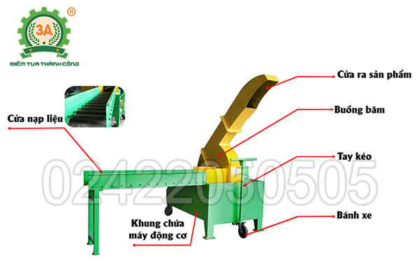 Máy băm cây sắn, cỏ voi 3A11kW (13)