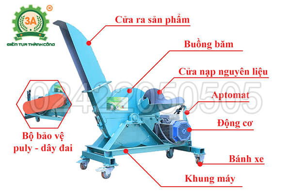Máy băm cây sắn, cỏ voi 3A3Kw (10)