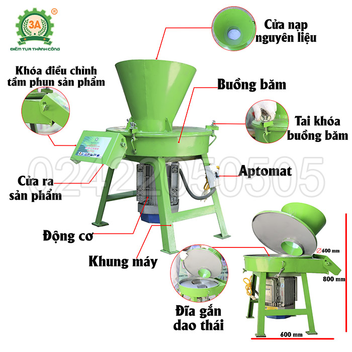 Máy băm chuối dang hạt 3A2,2Kw (20)