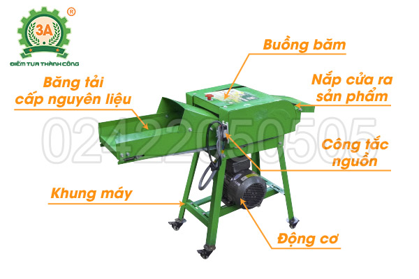 Máy băm cỏ, cây ngô 3A2,2kW có băng tải (10)