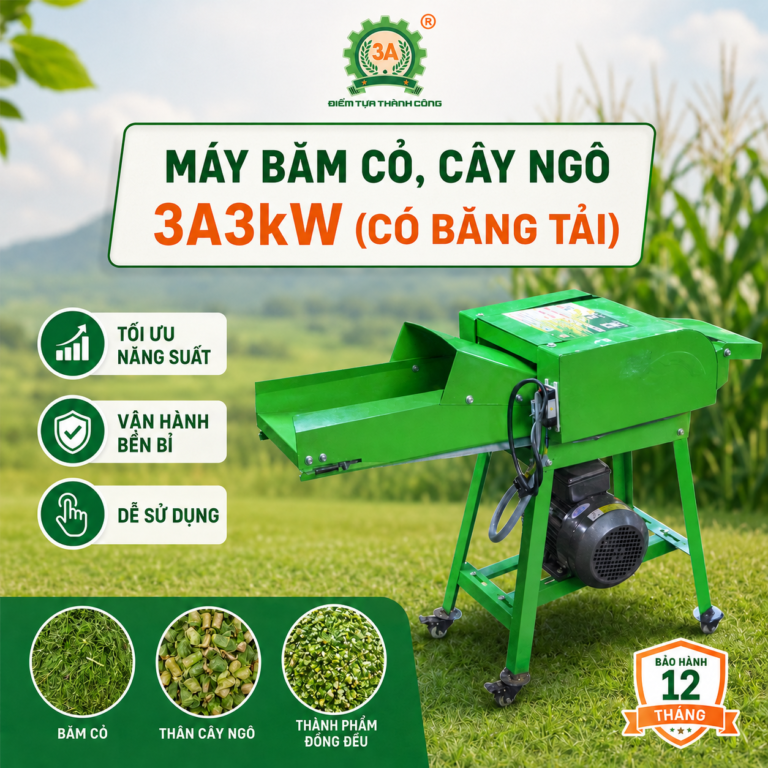 Máy băm cỏ, cây ngô 3A3kW (có băng tải)