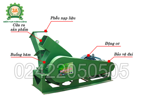 Cấu tạo của Máy băm gỗ 3A11Kw