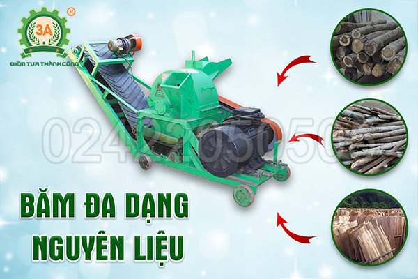 Máy băm gỗ băng tải 3A45Kw