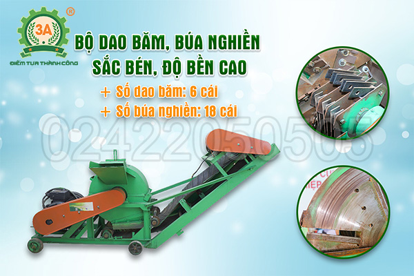 Máy băm gỗ băng tải 3A45Kw