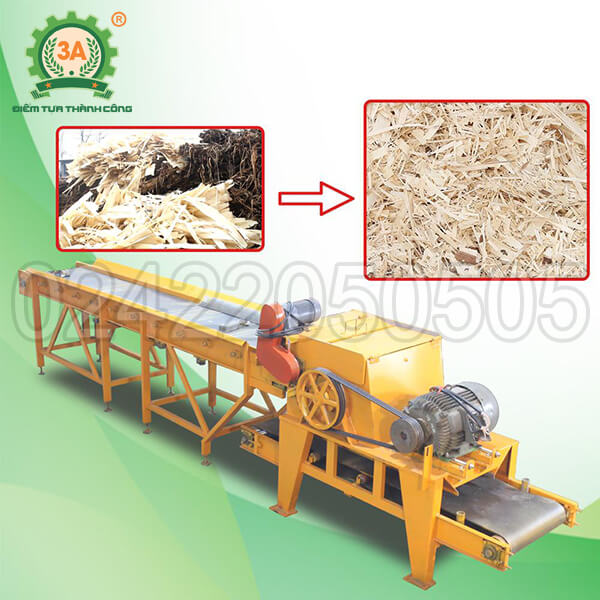 Dây chuyền băm rác ván lạng, vỏ cây 3A55Kw