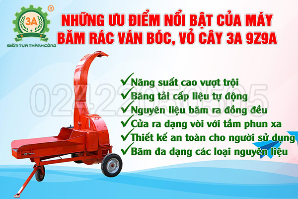 Những ưu điểm nổi bật của Máy băm rác ván bóc, vỏ cây 3A 9Z9A