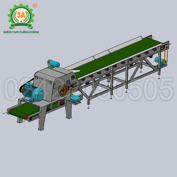 Máy băm rác ván bóc, vỏ cây 3A55Kw