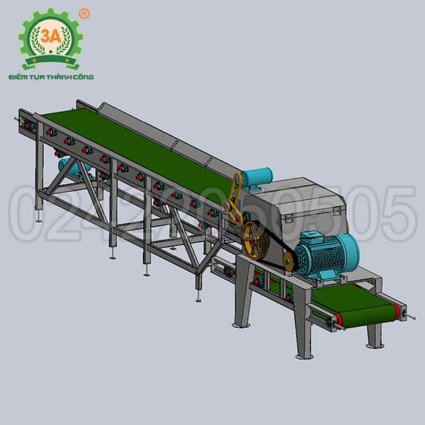 Dây chuyền băm rác ván lạng, vỏ cây 3A55Kw