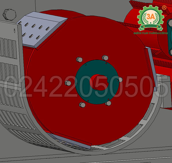 Máy băm rác ván bóc, vỏ cây 3A55Kw (36)