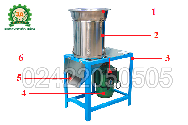 Cấu tạo máy băm sả, ớt, hành, tỏi 3A2,2Kw