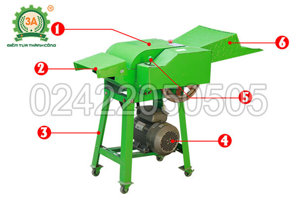 Cấu tạo của máy băm thân cây ngô, cỏ voi 3A2,2Kw