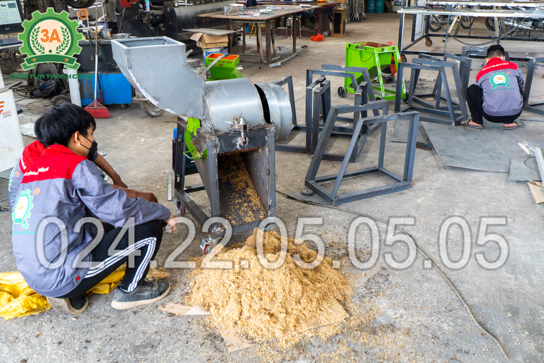 Máy băm xơ dừa 3A4kW