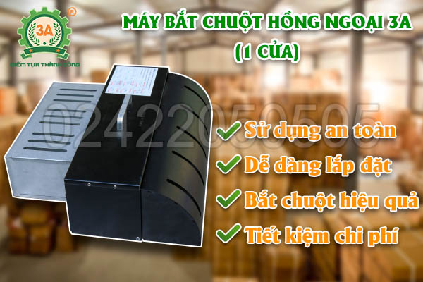 Máy bắt chuột hồng ngoại 3A loại 1 cửa (06)