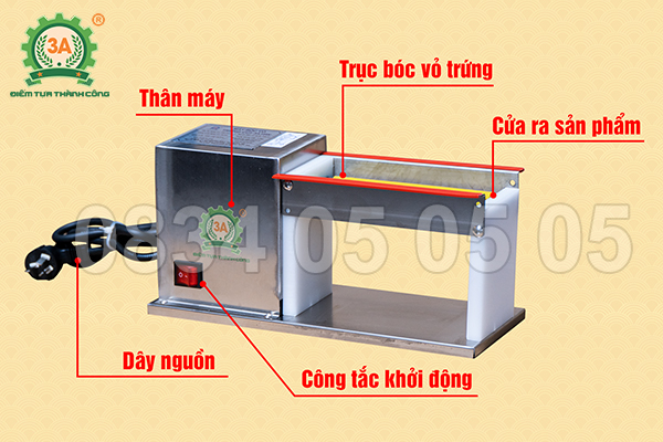 Máy bóc vỏ trứng cút, máy lột vỏ trứng