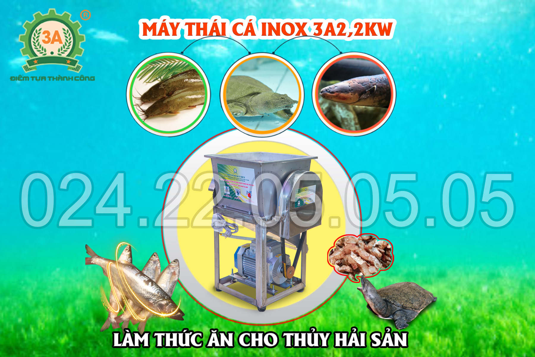 Máy thái cá inox 3A2,2kW