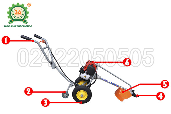 Cấu tạo của Máy cắt cỏ đẩy tay 3A