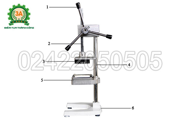 Cấu tạo của máy cắt khoai tây vuông 3A