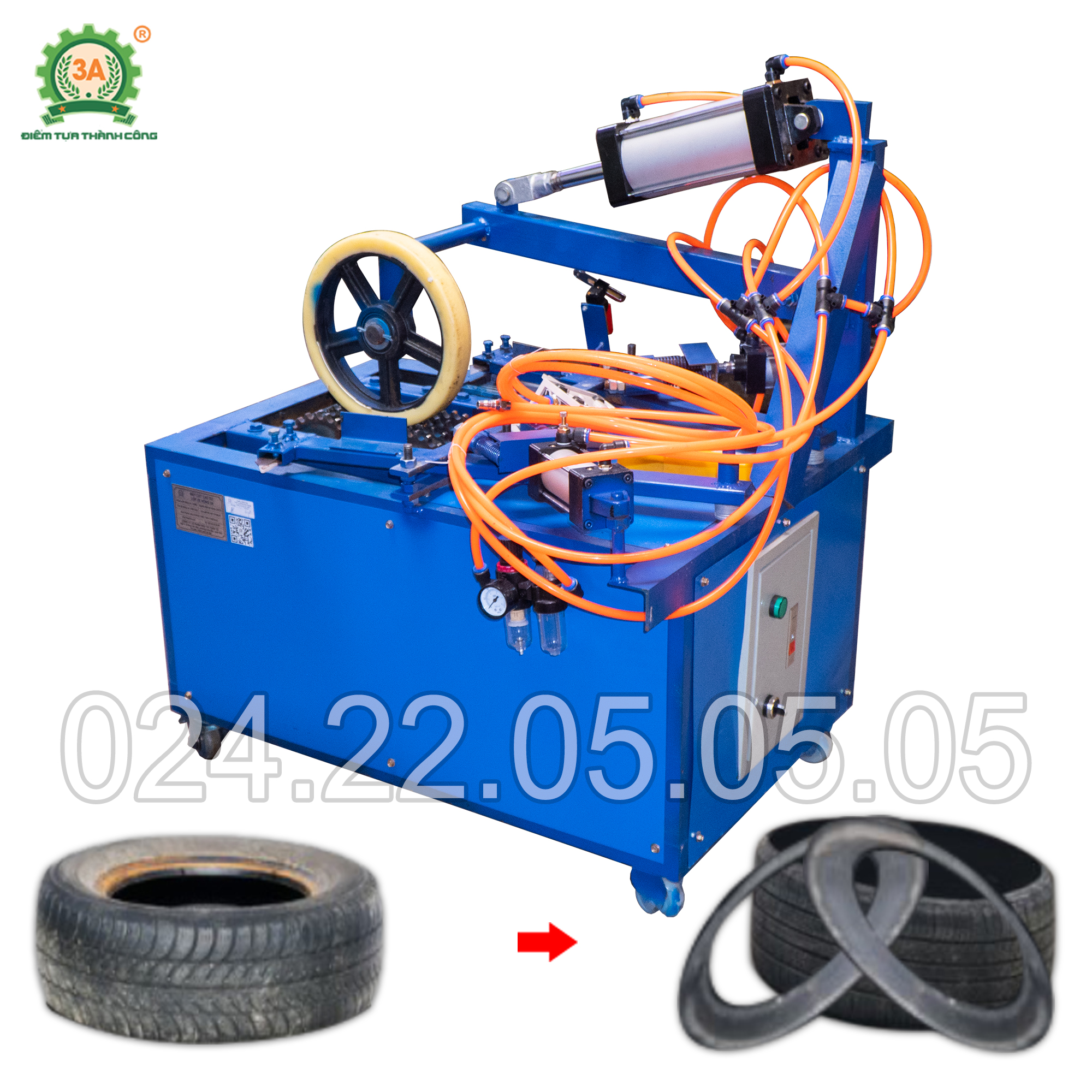 Máy cắt lốp cao su tái chế 3A3kW