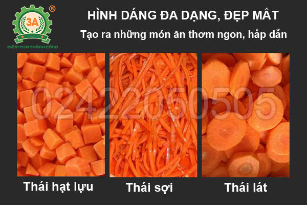 Máy cắt rau củ công nghiệp 3A1,5Kw (09)