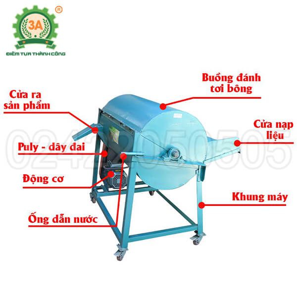 Máy đánh tơi bông 3A3,5Kw (05)