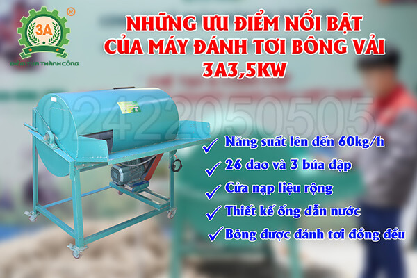 Máy đánh tơi bông 3A3,5Kw (08)