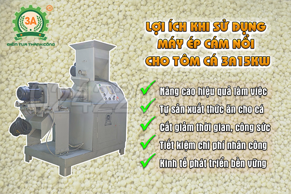 Lợi ích khi sử dụng Máy ép cám nổi cho tôm cá 3A15Kw