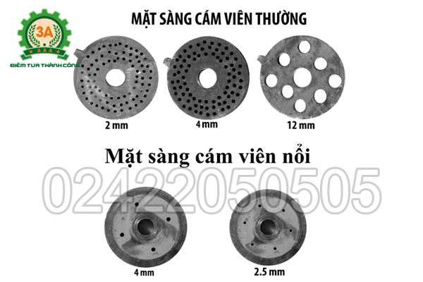 Các mặt sàng của Máy ép cám viên nổi 3A7,5Kw (cấp liệu bán tự động)