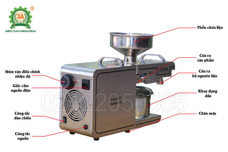 Cấu tạo Máy ép dầu thực vật 3A