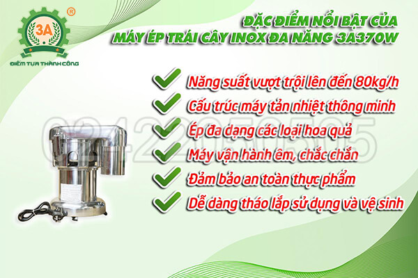 Máy ép trái cây inox đa năng 3A370W (04)