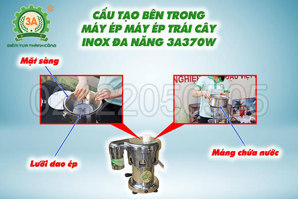 Máy ép trái cây inox đa năng 3A370W (12)