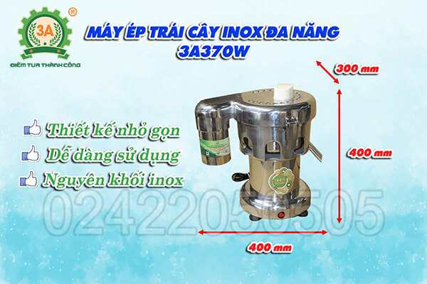 Máy ép trái cây inox đa năng 3A370W (13)