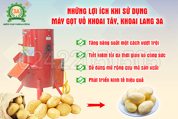 Máy gọt vỏ khoai tây, khoai lang 