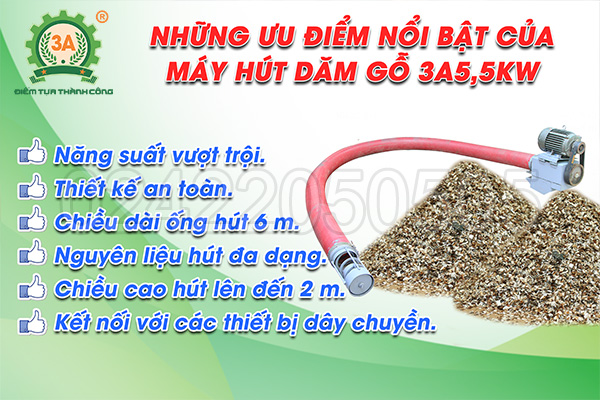 Máy hút dăm gỗ 3A5,5kw