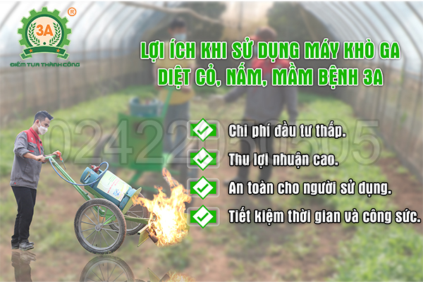 Lợi ích khi sử dụng Máy khò gas diệt cỏ, nấm, mầm bệnh 3A