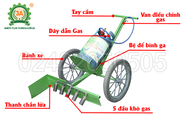 Cấu tạo của Máy khò gas diệt cỏ, nấm, mầm bệnh 3A