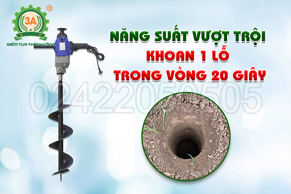 Máy khoan đất trồng cây chạy điện 3A2,5Kw