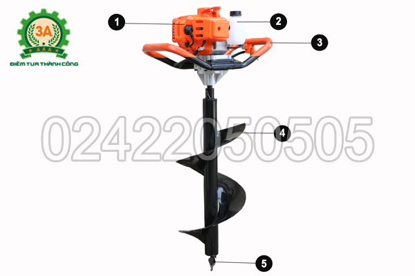 Cấu tạo Máy khoan lỗ trồng cây chạy xăng 3A