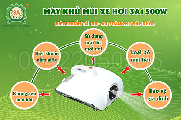Máy khử mùi diệt khuẩn ô tô 3A1500W (05)