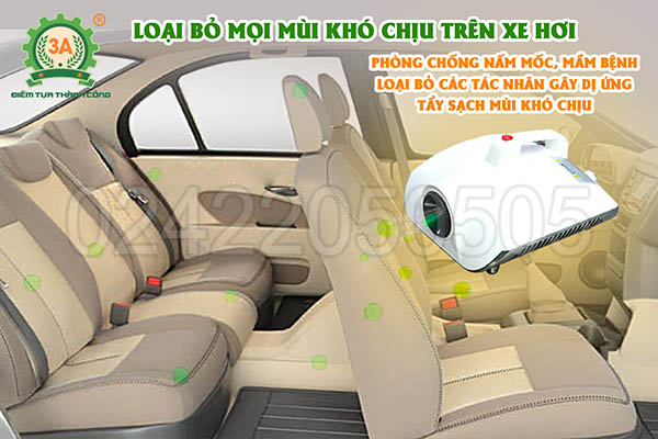 Máy khử mùi diệt khuẩn ô tô 3A1500W (06)
