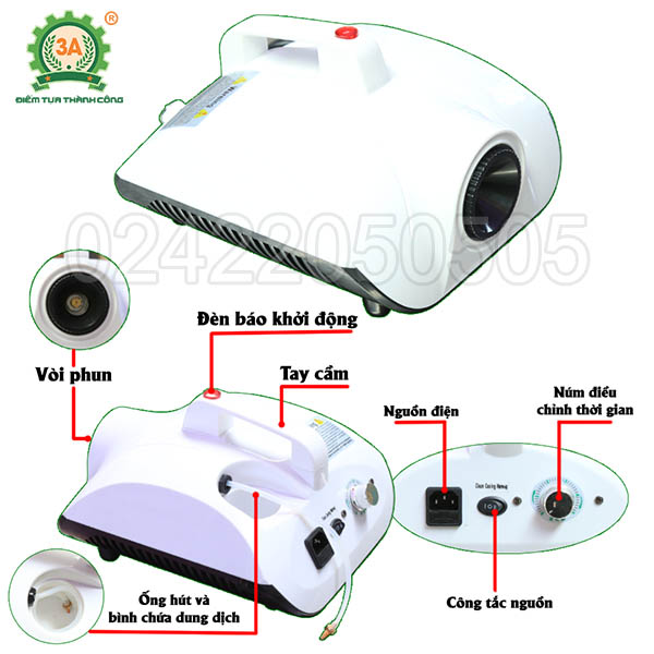 Máy khử mùi diệt khuẩn ô tô 3A1500W (12)
