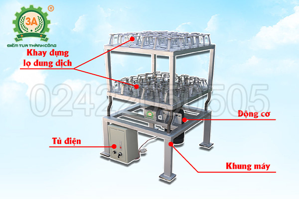 Cấu tạo Máy lắc tròn phòng thí nghiệm 3A 72 khay