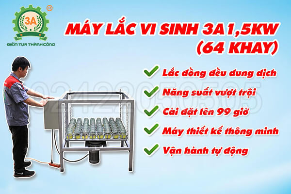 Máy lắc vi sinh 3A1,5Kw 64 khay (07)