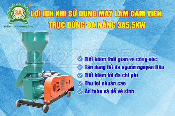 sử dụng Máy làm cám viên trục đứng đa năng 3A5,5Kw