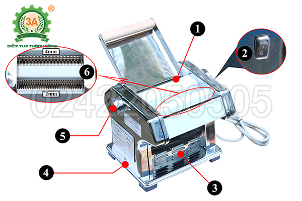 Cấu tạo Máy làm mỳ sợi 3A