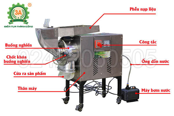 Máy nghiền bột rau má, ngũ cốc khô 3A3,5Kw (11)