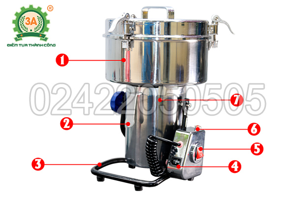 Cấu tạo của máy nghiền bột siêu mịn 3A2Kg